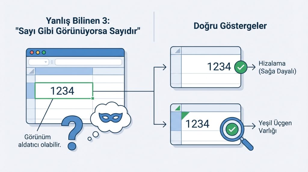 Yanlış Bilinen 3: "Sayı Gibi Görünüyorsa Sayıdır"
