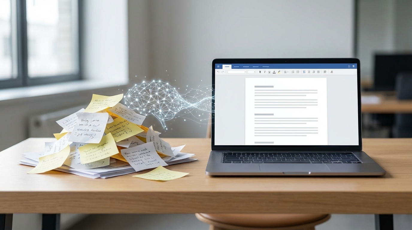 Yapay Zekâ ile Dağınık Notları Temiz Dokümana Çevirme 1 Yapay Zekâ ile Dağınık Notları Temiz Dokümana Çevirme