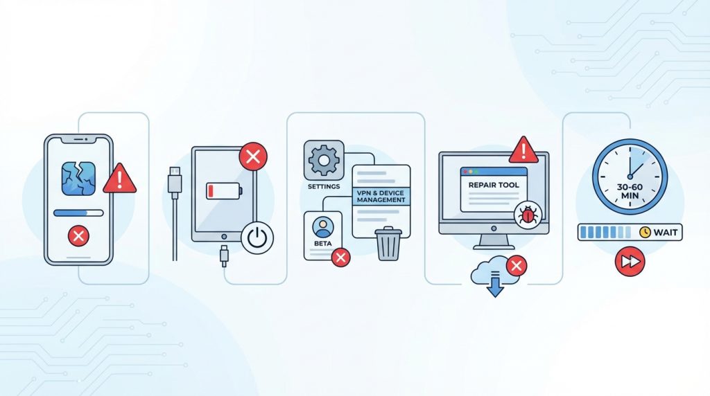 iPhone’da iOS Güncelleme Sorunları: Temel Teşhis Adımları 3 Yapmamanız Gereken Hatalar