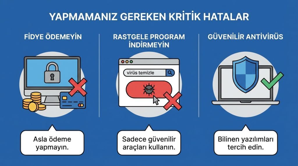 Zararlı dosya indirdim: Panik yapmadan izlenecek yol 3 Yapmamanız Gereken Kritik Hatalar