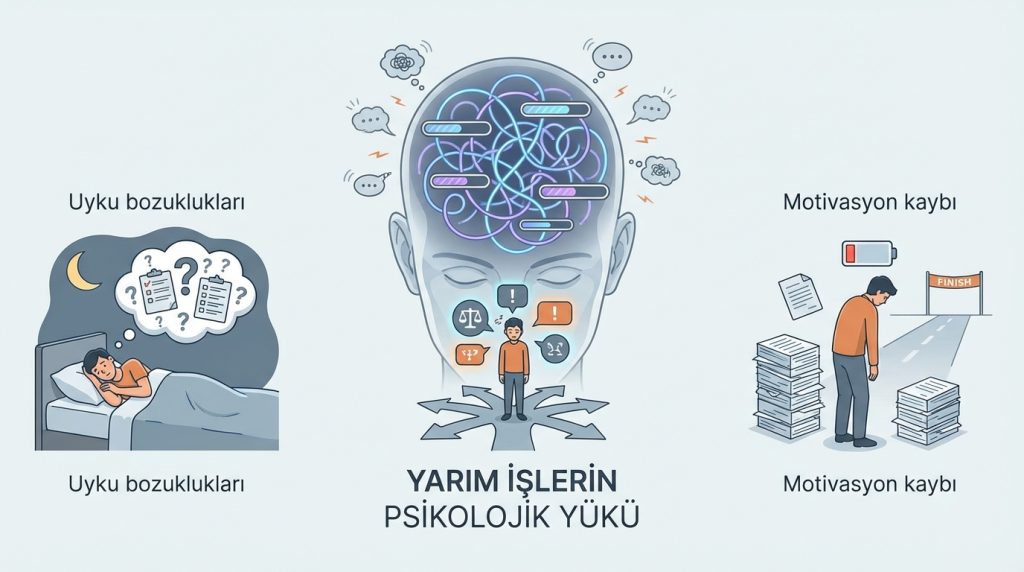 Günlük kapanış ritüeli: Yarım işleri azaltma yöntemi 3 Yarım İşlerin Psikolojik Yükü