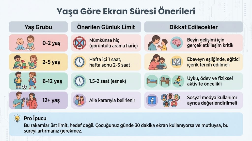 Yaşa Göre Ekran Süresi Önerileri