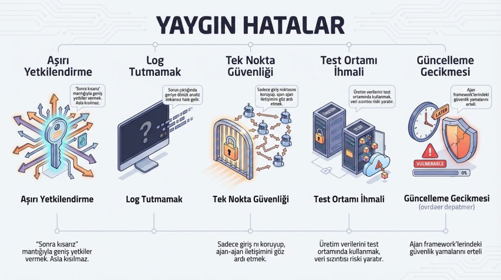 Ajan otomasyonunda güvenlik ve risk yönetimi kontrol listesi 3 Yaygın Hatalar