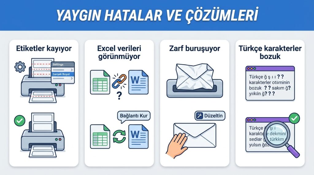 Word’de Etiket ve Zarf Hazırlama 4 Yaygın Hatalar ve Çözümleri