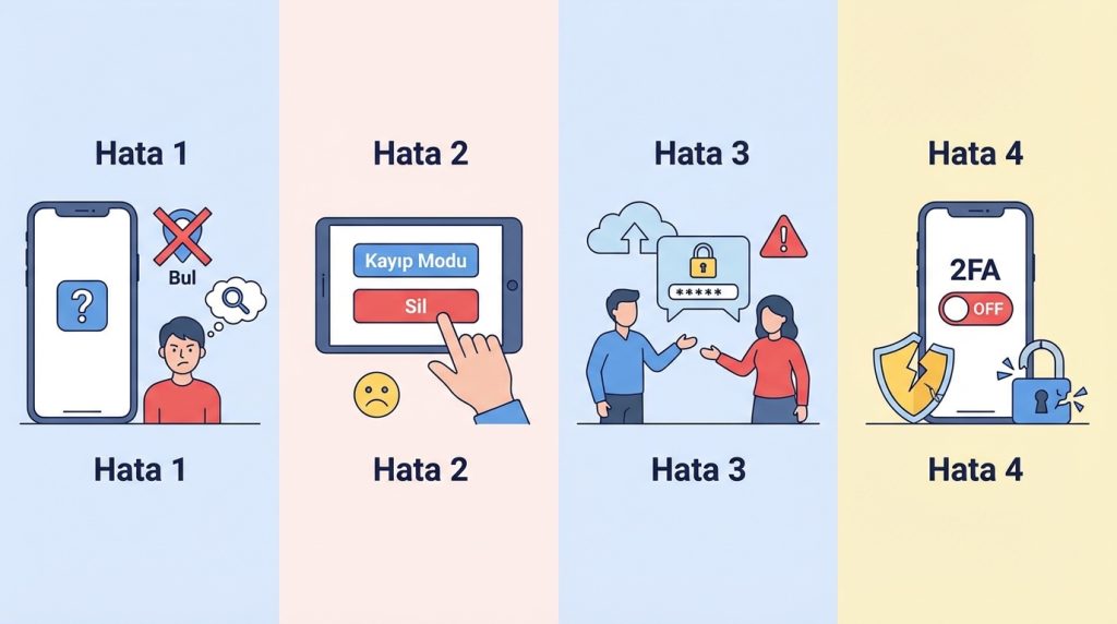 Apple cihazlarda “bul” özelliği: kaybolma senaryosu planı 4 Yaygın Hatalar ve Kaçınılması Gerekenler