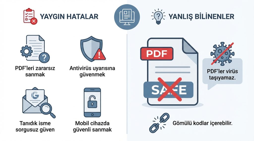 Sahte fatura PDF’leri: Açmadan önce güvenlik kontrol adımları 3 Yaygın Hatalar ve Yanlış Bilinenler