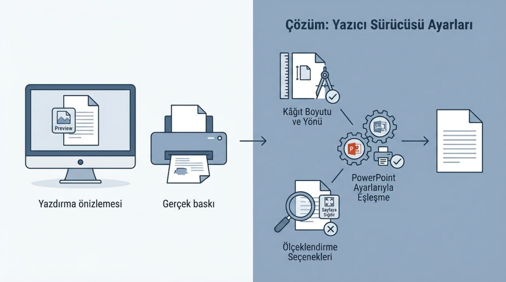 Yazdırma önizlemesinde görüntü farklı, ne yapmalıyım?