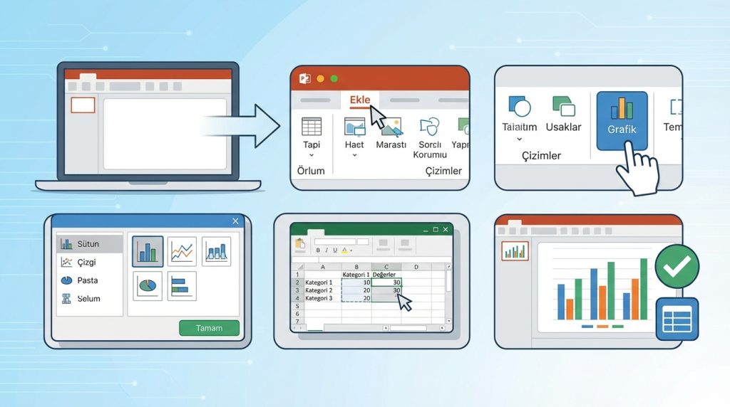 PowerPoint’te Grafik Ekleme ve Grafik Türü Seçimi 2 Yeni Grafik Oluşturma