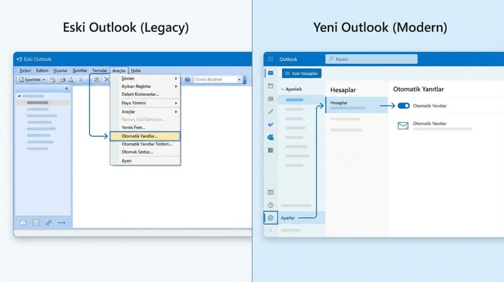 Yeni Outlook ile Legacy Outlook arasındaki fark nedir?