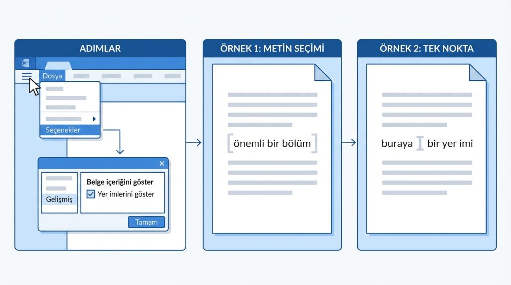 Yer İmlerini Görünür Yapma