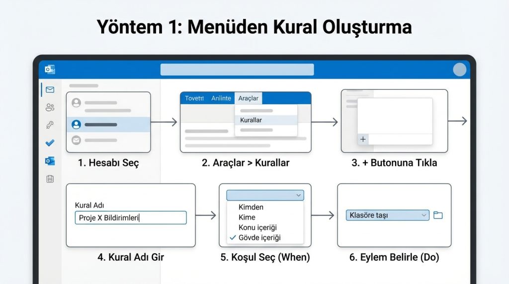 Yöntem 1: Menüden Kural Oluşturma
