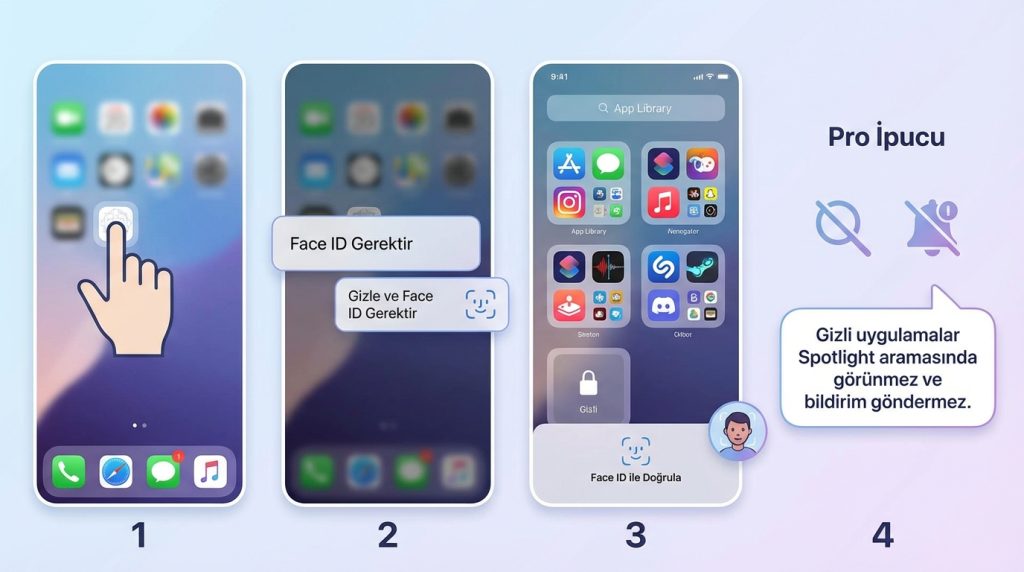 Yöntem 4: Uygulamayı Tamamen Gizleme (iOS 18)