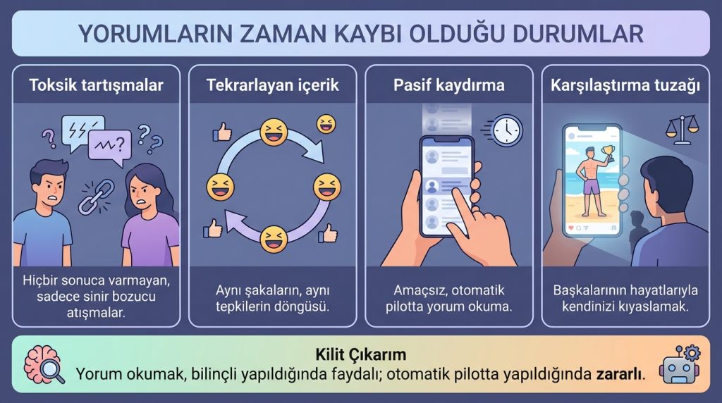 Yorum okumak zaman kaybı mı? Yorum tüketimini yönetme 2 Yorumların Zaman Kaybı Olduğu Durumlar