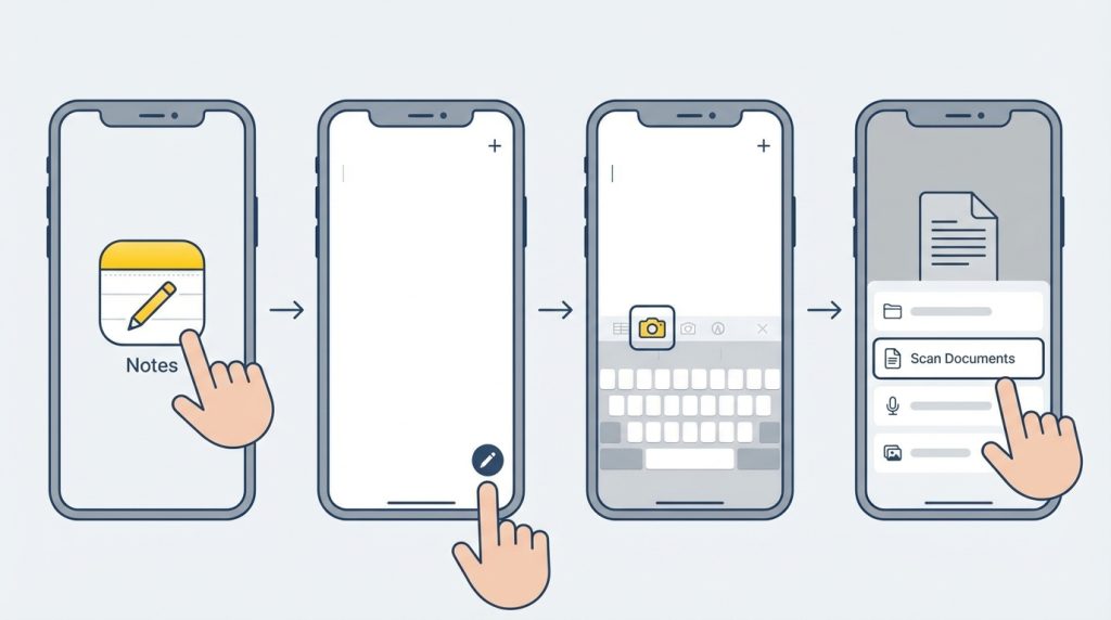 iPhone Notlar ile Belge Tarama Adımları