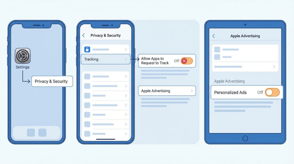 iPhone ve iPad'de Reklam Takibini Kapatma