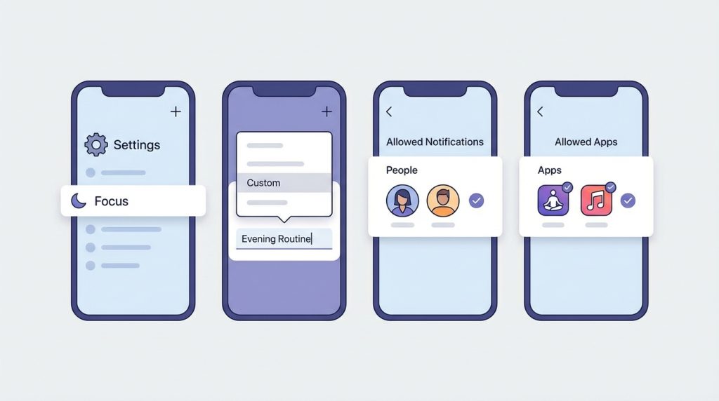 iPhone'da Akşam Odak Modu Kurulumu